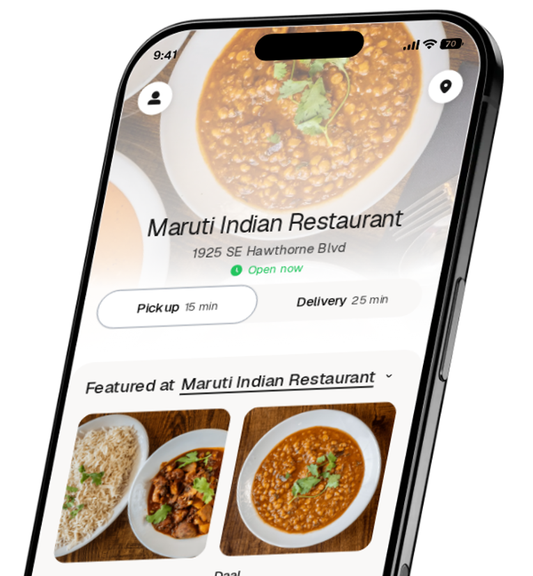 Maruti Indian Restaurant app preview